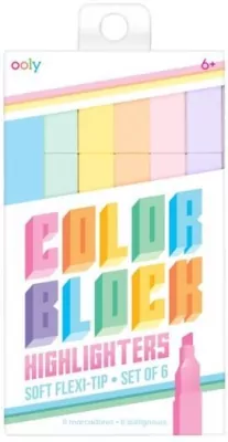 Zakreślacze geometryczne Color Block 6 kolorów