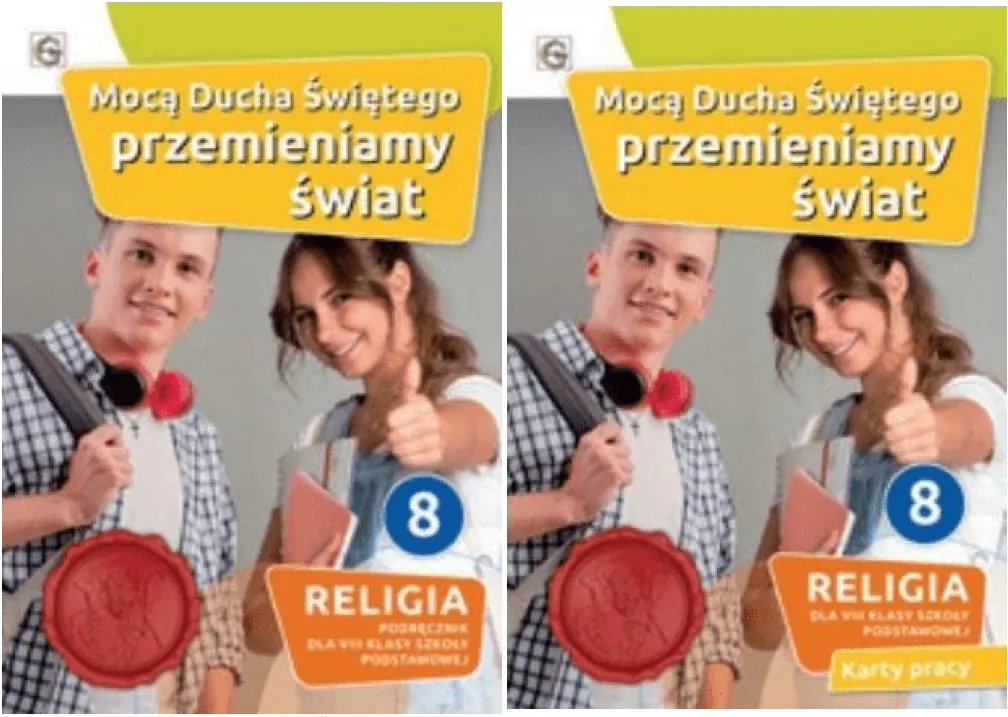 Pakiet: Mocą Ducha Świętego przemieniamy świat. Religia. Podręcznik / Karty pracy dla 8 klasy szkoły podstawowej - tantis.pl