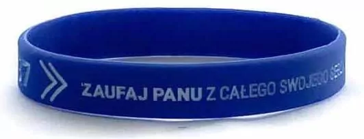 Opaska silikonowa - Zaufaj Panu - niebieska - tantis.pl