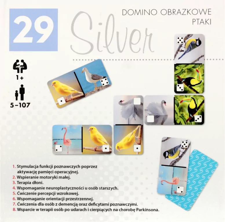 Domino ptaki Silver ALEX - tantis.pl