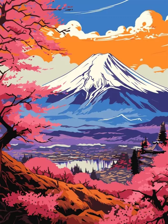 Magiczne Fuji. Malowanie po numerach 30x40cm - tantis.pl