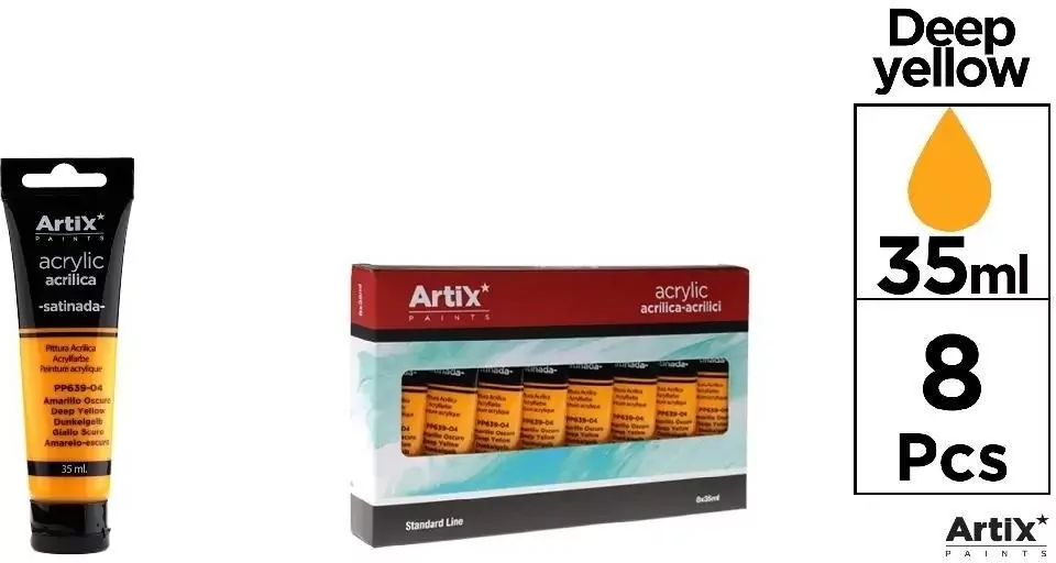 Farba akrylowa ciemnożółta 35ml - tantis.pl