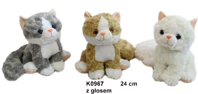 Kot siedzący, 2 wzory, 24cm, dźwięk - tantis.pl