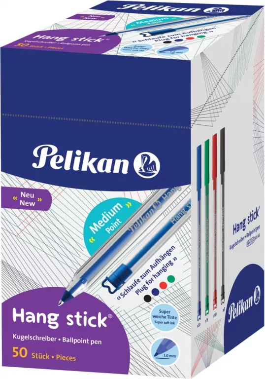 Długopis Hang Stick mix (50szt) PELIKAN - tantis.pl