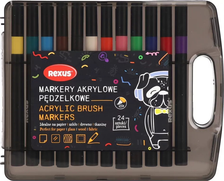 Markery akrylowe pędzelkowe 24 kolory - tantis.pl