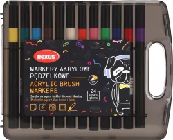 Markery akrylowe pędzelkowe 24 kolory