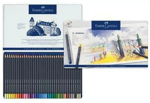 Kredki ołówkowe Goldfaber Faber-Castell 36 kolorów opakowanie metalowe - tantis.pl
