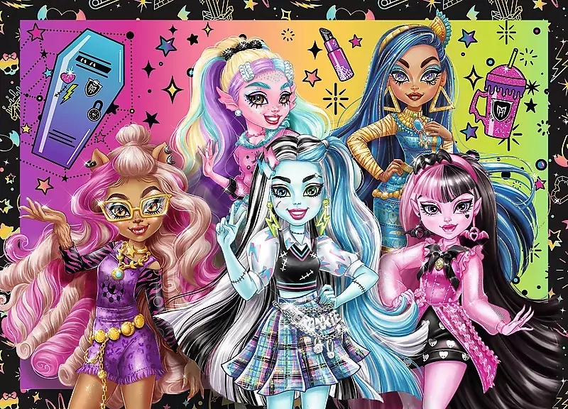 Puzzle 4w1 Elektryzujący dzień Monster High TREFL - tantis.pl