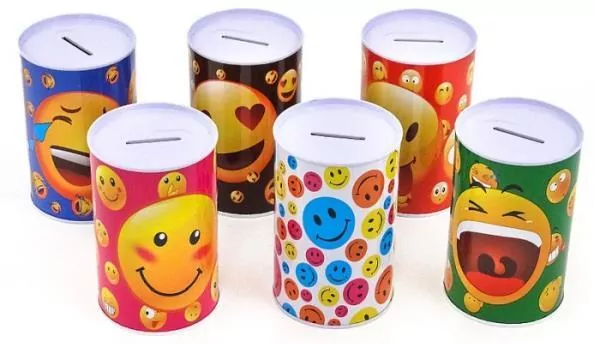 Skarbonka metalowa buźki 13x8cm MIX - tantis.pl