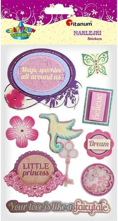 Naklejki papierowe 3D little princess mix 8szt - tantis.pl