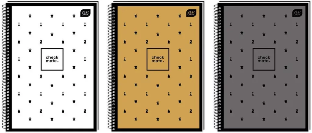 Kołozeszyt A4 80k kratka M 70g soft touch Chess INTERDRUK mix cena za 1 szt - tantis.pl