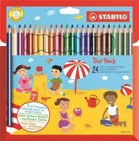 Kredki Trio grube. 24 kolory STABILO - tantis.pl