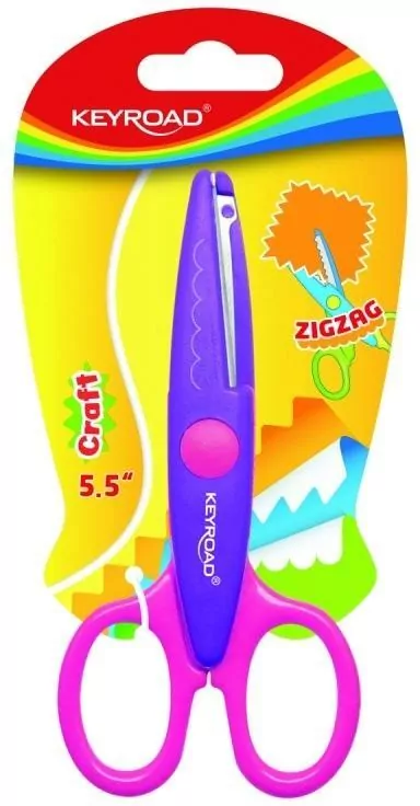 Nożyczki szkolne 13cm. Ozdobne zygzak. Mix - tantis.pl