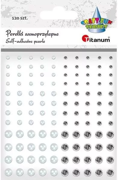 Perełki samoprzylepne okrągłe 120szt białe srebrne - tantis.pl