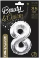 Balon foliowy B&C cyfra 8 srebrna 85cm - tantis.pl