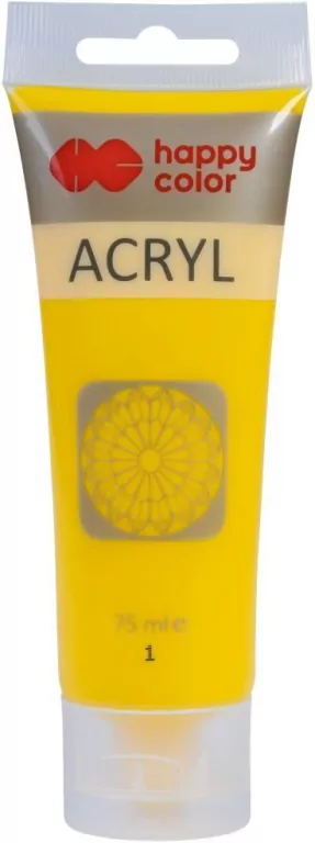Farba akrylowa 75ml żółta HAPPY COLOR - tantis.pl