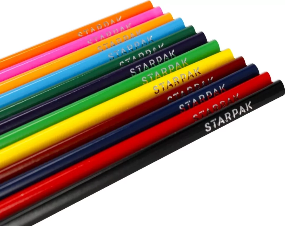 Starpak. Kredki ołówkowe trójkątne, 12 kolorów - tantis.pl