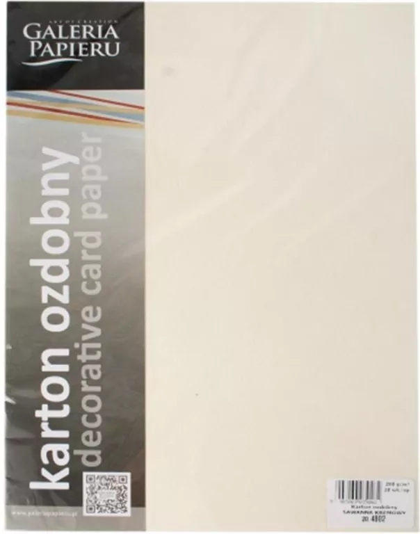 Karton ozdobny A4, Kremowy, Savanna  20 sztuk - tantis.pl