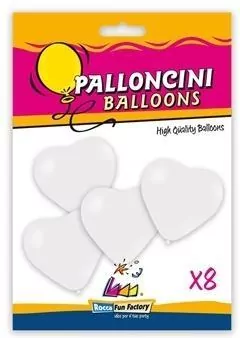 Balony serca białe 25cm - tantis.pl