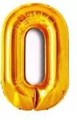 Balon foliowy złoty cyfra 0, wys. 81 cm BCF-955-0 - tantis.pl