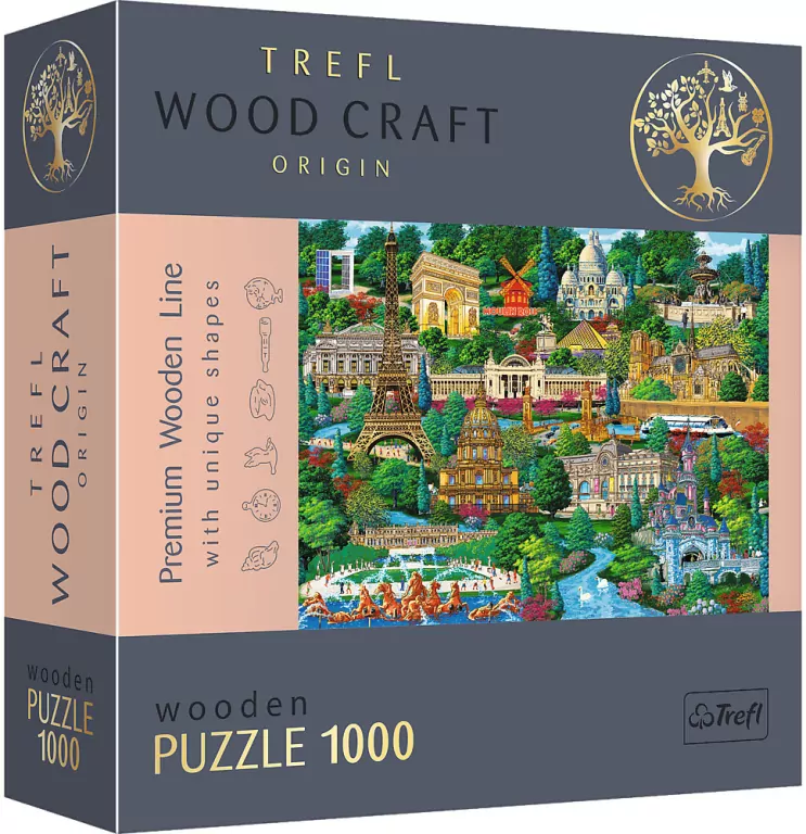 Puzzle drewniane 1000. Francja - znane miejsca - tantis.pl