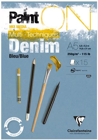 Blok A4 dżinsowy 250g 15ark - tantis.pl