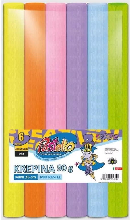 Krepina mini 50x150cm 90g 6 kolorów pastel - tantis.pl