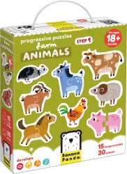 Progressive Puzzles. Farm Animals 18m+