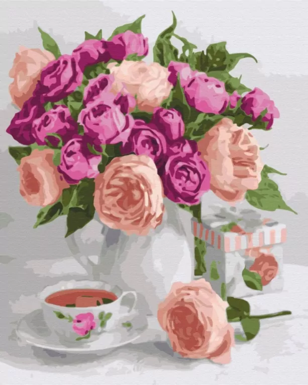 Malowanie po numerach BRUSHME 40x50 cm Fioletowa Martwa Natura - tantis.pl