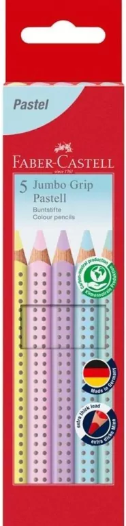 Kredki Jumbo Grip pastel 5 kolorów FABER CASTELL - tantis.pl