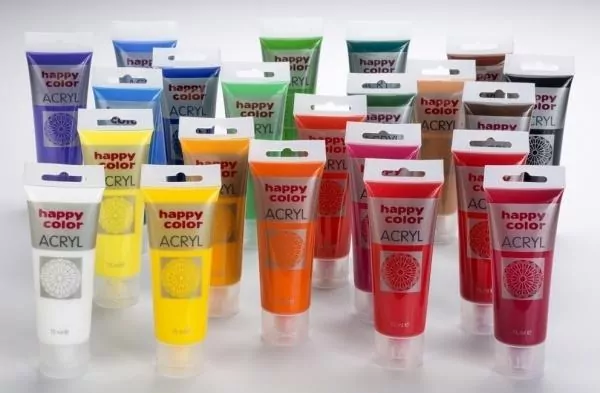 Farba akrylowa 75ml czerwona fluo HAPPY COLOR - tantis.pl
