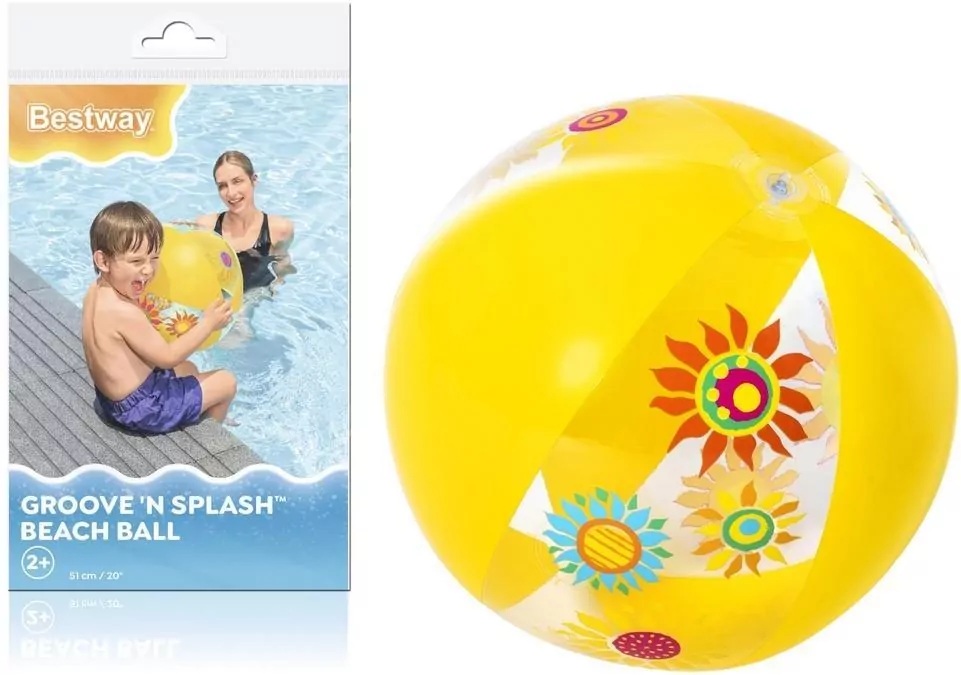 Piłka dmuchana żółta 51cm - tantis.pl