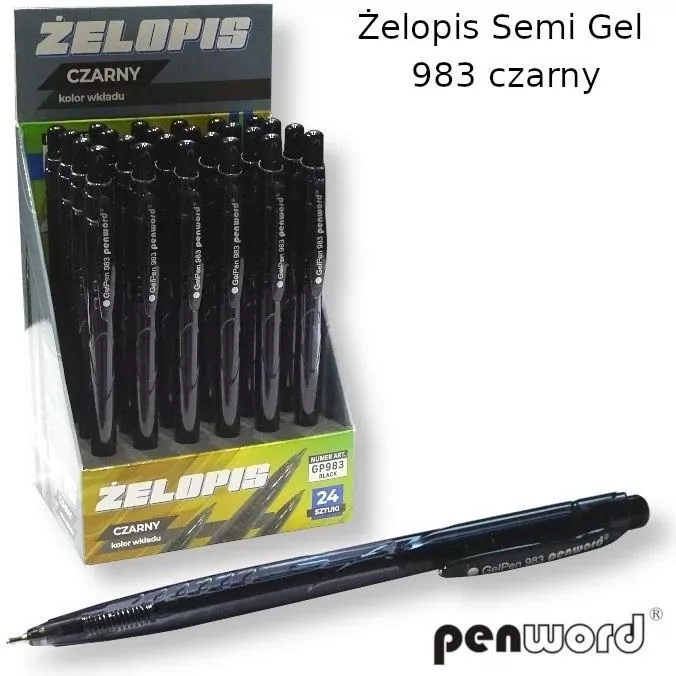 Żelopis Semi Gel czarny - tantis.pl
