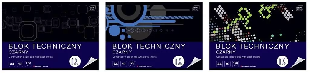 Blok techniczny A4/10K. Czarny - tantis.pl