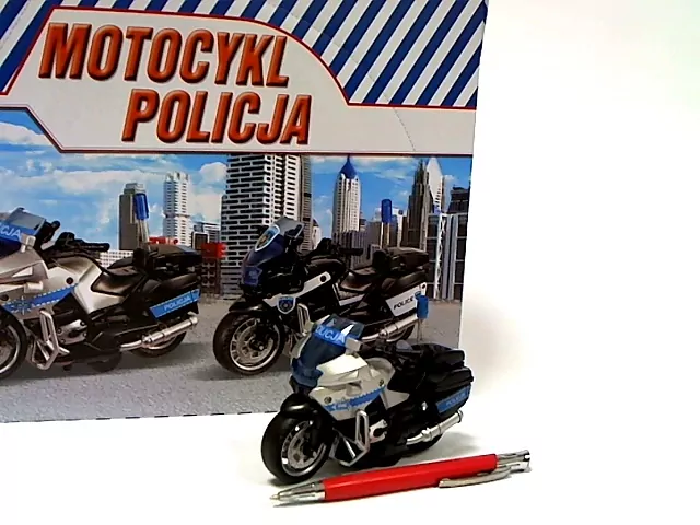 Motocykl Policja 13cm z napędem, światło, dźwięk M2217PL/DB HIPO - tantis.pl