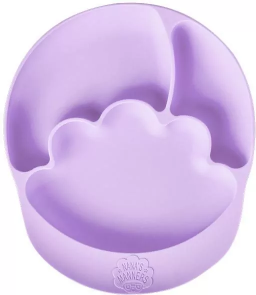 Nana's Manners Talerz silikonowy z przyssawką fioletowy - tantis.pl