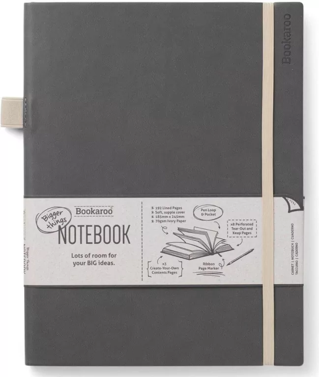 Bookaroo Notatnik Journal duży. Szary - tantis.pl