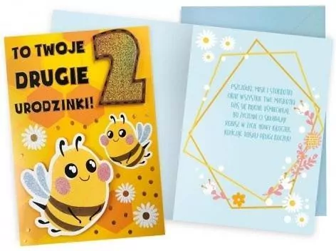 Karnet Urodziny 2. Pszczółki