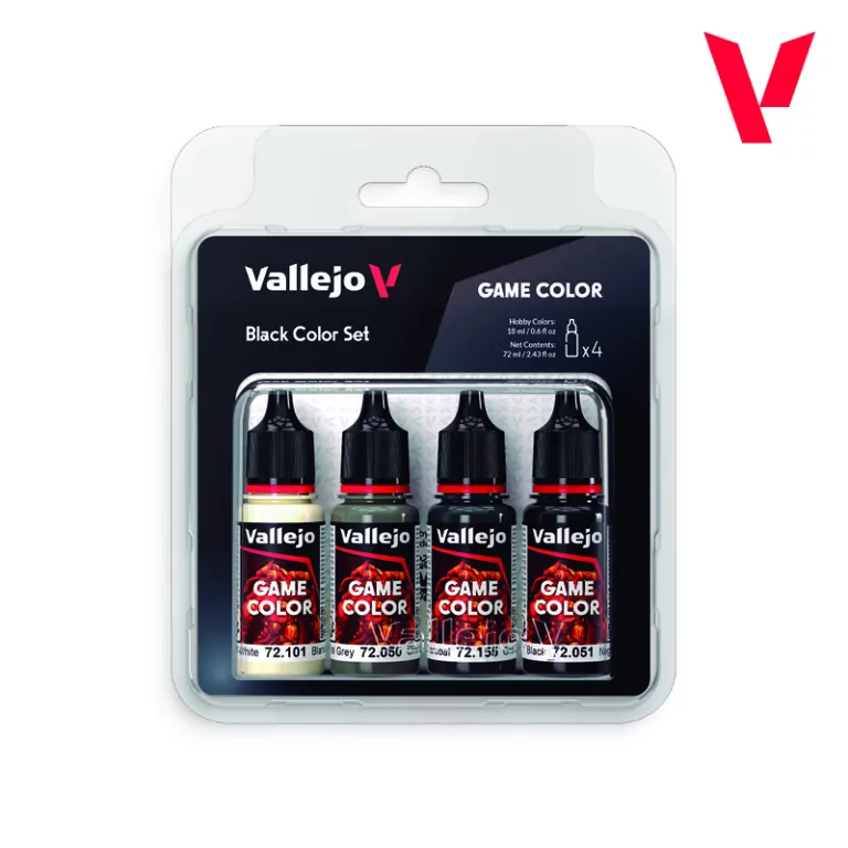 Vallejo: 72.393 - Game Color - Black Color Set (4x18 ml) - tantis.pl