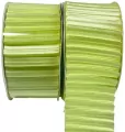 Wstążka satynowa karbowana 40mm/3m zielona - tantis.pl