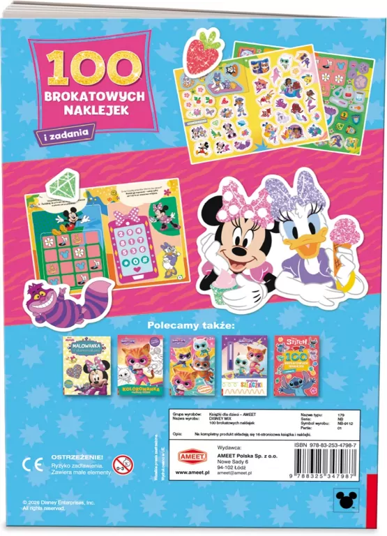 Disney 100 brokatowych naklejek - tantis.pl