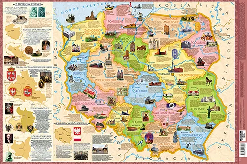 Podkładka 3W - Mapa Polski regiony - tantis.pl