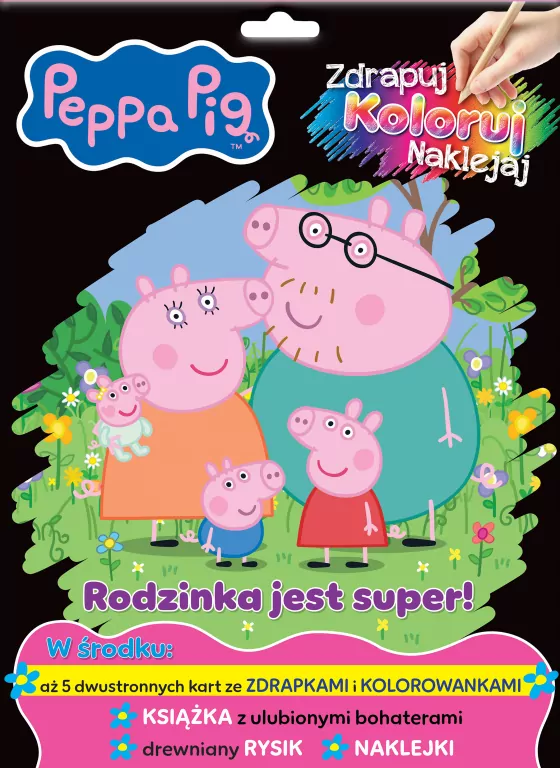 Peppa Pig. Zdrapuj, koloruj, naklejaj - tantis.pl