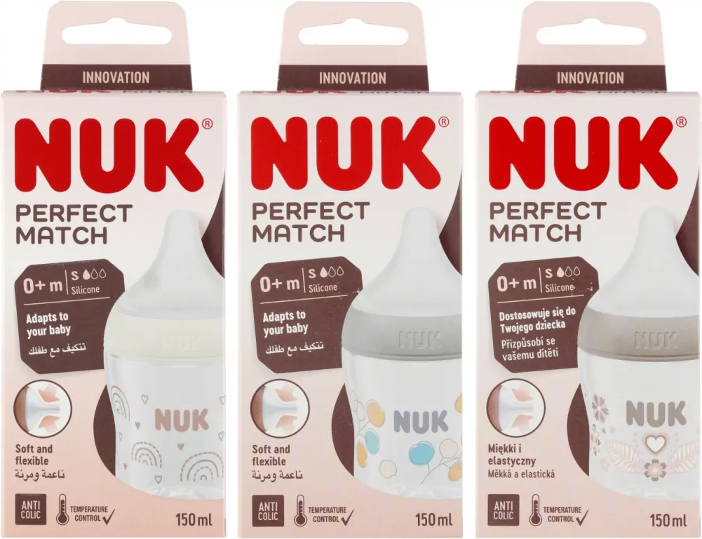 NUK. Perfect Match. Butelka ze smoczkiem. 150 ml. Od 0 miesiąca - tantis.pl