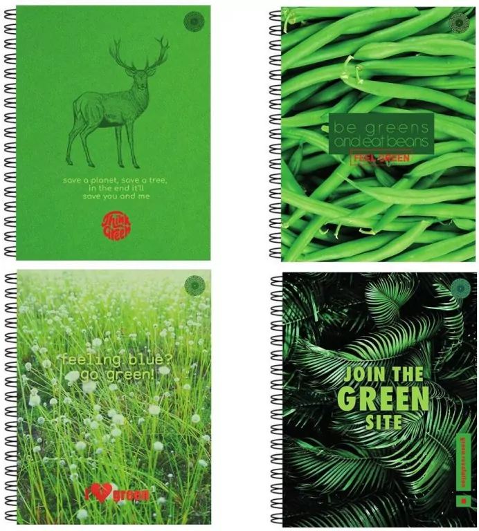 Zeszyt Think Green. A4/80K kratka. 5 sztuk - tantis.pl