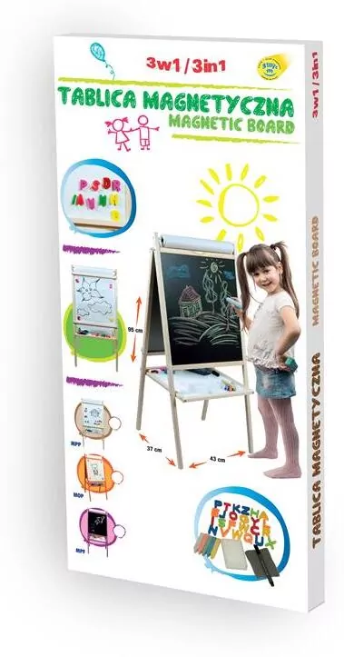 Tablica stojąca magnetyczno-kredowa z akcesoriami - tantis.pl