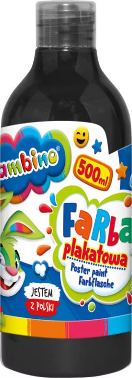 Farba plakatowa czarna 500ml BAMBINO - tantis.pl