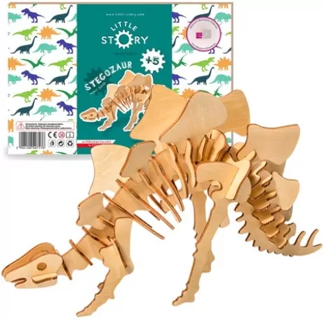 Puzzle drewniane 3D. Stegozaur - tantis.pl