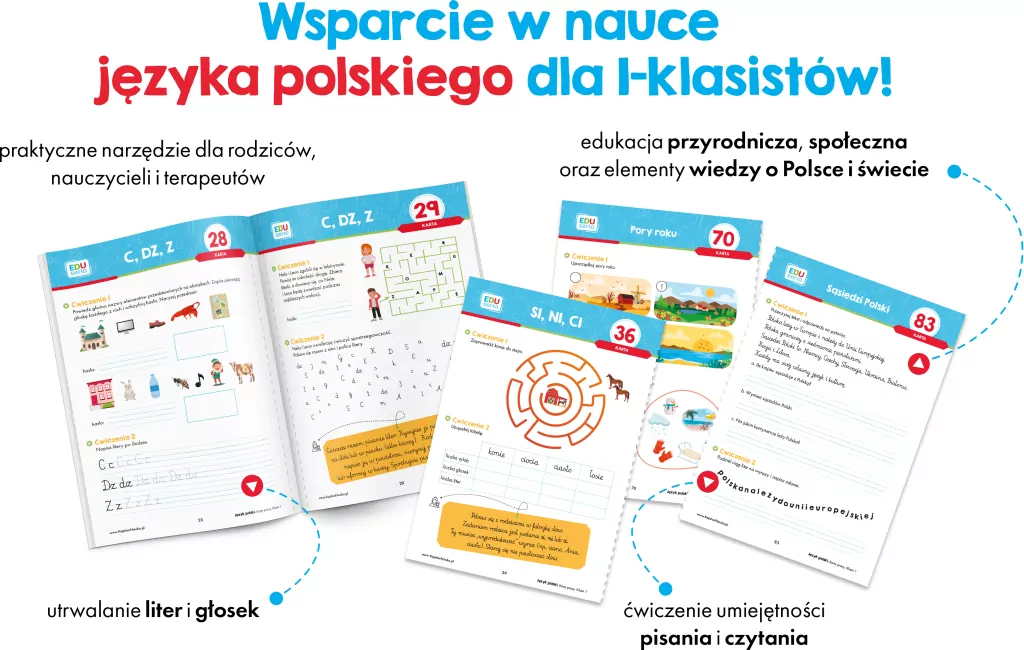 Język polski. Karty pracy. Klasa 1. Kapitan Nauka. EDUseria - tantis.pl
