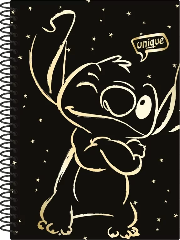 Kołobrulion B5 Disney Gold Stitch plastikowa spirala 100 kartek - tantis.pl